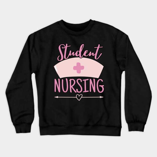 Pastel Nurse Students Nursing Pink Crewneck Sweatshirt by LenaArt